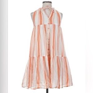 Olivia James Orange and White Dress